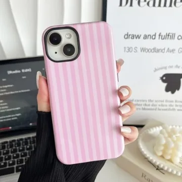 CHEDEMK iPhone 15 Striped Pattern Case - Stylish & Protective