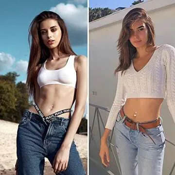 FIBO STEEL 16 Pcs Dangle Belly Button Rings - Unique & Stylish Jewelry