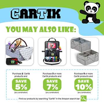 Cartik Baby Diaper Caddy Organizer – Nursery Basket with Convenient Leather Handles, Storage Bin – Durable, Portable Changing Table Diaper Storage + Bonus Insulated Wipe Carrier