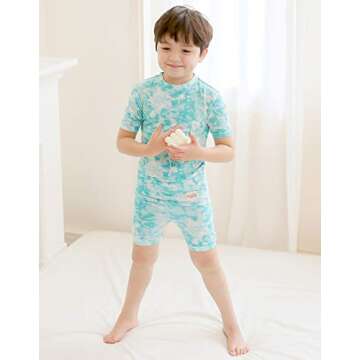 VAENAIT BABY Infant Toddler Boys Girls Pajamas Sleepwear Summer Short Pjs 2pcs Set Painting Mint XS