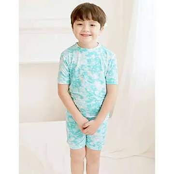 VAENAIT BABY Infant Toddler Boys Girls Pajamas Sleepwear Summer Short Pjs 2pcs Set Painting Mint XS