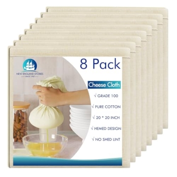 Reusable Cheesecloth Set - 8 PCS, 20x20 Inch