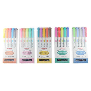 Zebra MILDLINER 5 Pack Set - Versatile Dual-Ended Markers