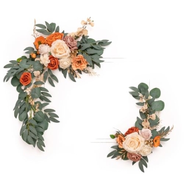 Ling's Moment 2pcs Wedding Artificial Sign Flower Swags Arch Floral Garlands Decorations Terracotta ...