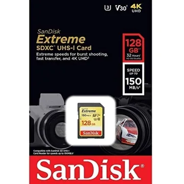 SanDisk 128GB Extreme SDXC UHS-I Memory Card - High-Speed Storage for Professionals