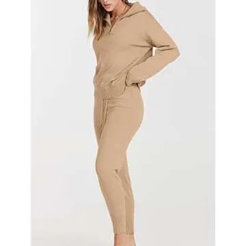 ANRABESS Women's Two Piece Outfits Sweater Sets Long Sleeve Zip Up Knit Pullover Jogger Pants Tracksuit 2024 Fall Lounge Sets