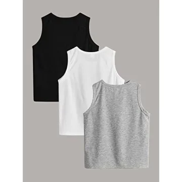 Floerns Boys 3-Pack Sleeveless Tank Tops Summer Casual Wear