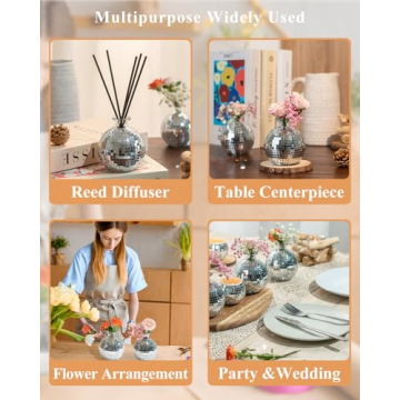 Stunning RGBDOT Disco Ball Vase Set for Centerpieces