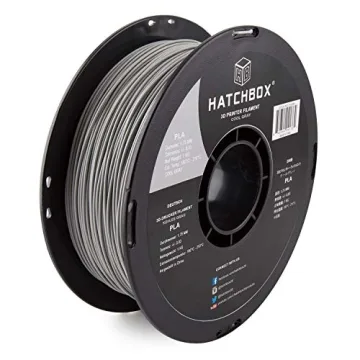 HATCHBOX 1.75mm Cool Gray PLA Filament for High-Quality 3D Printing, 1 KG Spool