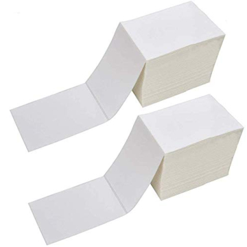 Fanfold 4 x 6 Direct Thermal Shipping Labels with Perforations, 2000 Labels, 1000 Labels/Stack, Perm...