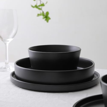 Stone Lain Celina 12-Piece Dinnerware Set in Black
