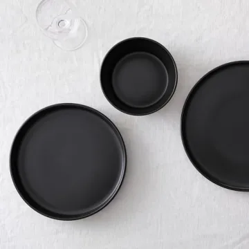 Stone Lain Celina 12-Piece Dinnerware Set in Black