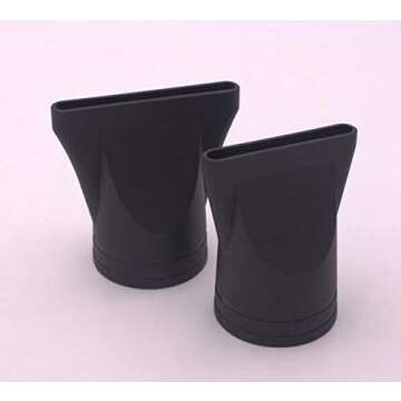 2PCS (Not Universal) Black Plastic Salon Replacement Hair Dryer Drying Concentrator Hair Styling Tool Hood Cover ONLY Fit for the Nozzle Outer Diameter is 4.5CM