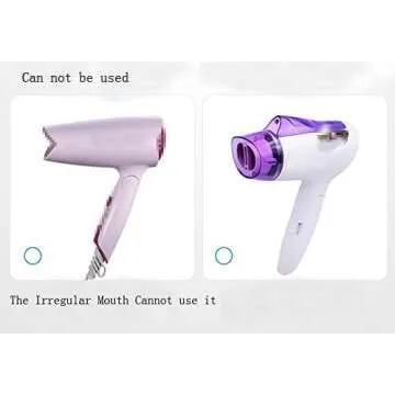 2PCS (Not Universal) Black Plastic Salon Replacement Hair Dryer Drying Concentrator Hair Styling Tool Hood Cover ONLY Fit for the Nozzle Outer Diameter is 4.5CM