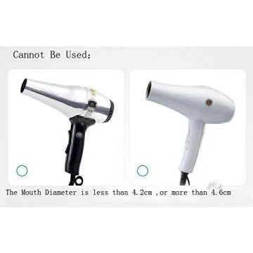 2PCS (Not Universal) Black Plastic Salon Replacement Hair Dryer Drying Concentrator Hair Styling Tool Hood Cover ONLY Fit for the Nozzle Outer Diameter is 4.5CM