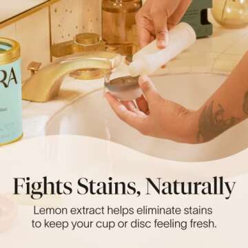 Cora Menstrual Cup and Disc Cleanse with Natural Stain-Fighting Ingredients | pH Balanced Without Dy...