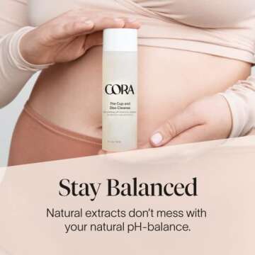 Cora Menstrual Cup and Disc Cleanse with Natural Stain-Fighting Ingredients | pH Balanced Without Dyes, Fragrances, Drying Sulfates or Parabens