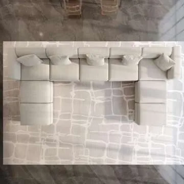 Miuuod 9 Seaters L/U Shape Oversized Convertible Sectional Sofa Couch for Living Room,5 Seats with 4 Ottomans L Shape Sofa,Cozy Couches,Queen Velvet Couche,Extra Large Sofa Bed Beige,183.46" L