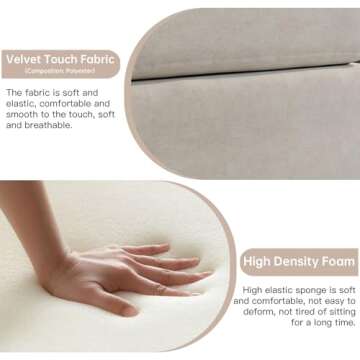 Miuuod 9 Seaters L/U Shape Oversized Convertible Sectional Sofa Couch for Living Room,5 Seats with 4 Ottomans L Shape Sofa,Cozy Couches,Queen Velvet Couche,Extra Large Sofa Bed Beige,183.46" L