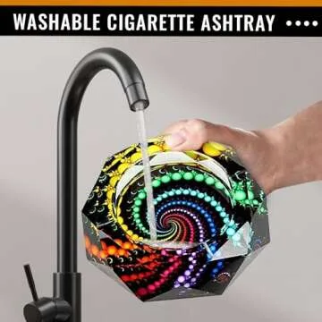 Ashtray, Durable Cigar Ashtray with Circle Pattern, Ashtray for Outside Patio, Decorative Glass Outdoor Ashtray, Colorful Ash Tray, Ash Tray Outdoors for Home Office Indoor Patio Outdoor Decoration