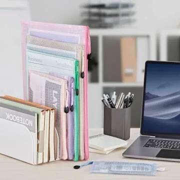 JARLINK 34pcs Mesh Zipper Pouch, Includes 18pcs 8 Sizes Zipper Bags and 16pcs 8 Sizes Multipurpose Travel Bags for Office, School, Board Game, Puzzles, Cosmetics, Travel Accessories, and Home Organize