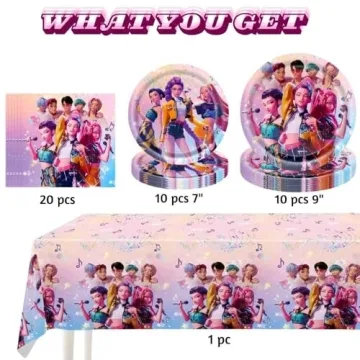 K-pop Demon Movie Themed Hunters Birthday Decorations Kit - 40 Pieces