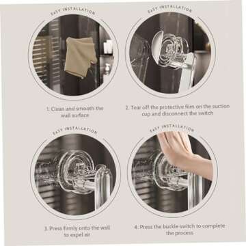 Shower Handles for Elderly Suction, 20.7cm/8.15inch Clear Suction Grab Bars for Shower, Strong Hold Shower Grab Bar, Removable Shower Bars Safety, Shower Grab Bars for Seniors