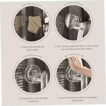 Shower Handles for Elderly Suction, 20.7cm/8.15inch Clear Suction Grab Bars for Shower, Strong Hold Shower Grab Bar, Removable Shower Bars Safety, Shower Grab Bars for Seniors