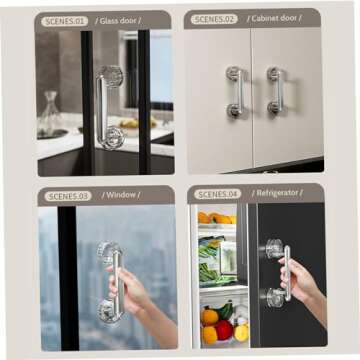 Shower Handles for Elderly Suction, 20.7cm/8.15inch Clear Suction Grab Bars for Shower, Strong Hold Shower Grab Bar, Removable Shower Bars Safety, Shower Grab Bars for Seniors