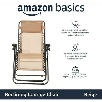 Adjustable Zero Gravity Lounge Chair - Amazon Basics