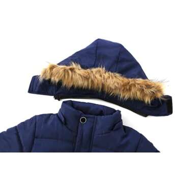 AMIYAN Toddler Boys Down Jacket with Removable Fur Collar - Warm Winter Coat for Ages 1-6