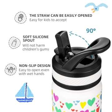 Fanhaw Kids Insulated Water Bottle - Leakproof, BPA Free