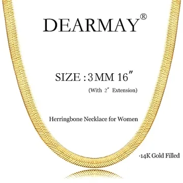 Stunning DEARMAY Gold Herringbone Necklace for Women