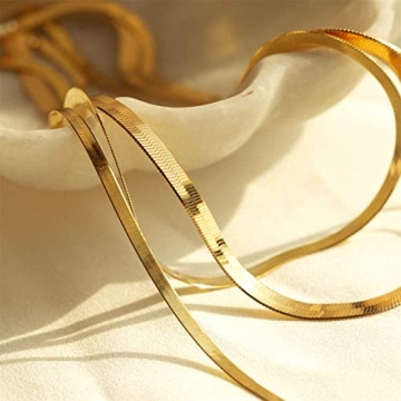 Stunning DEARMAY Gold Herringbone Necklace for Women