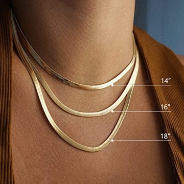 Stunning DEARMAY Gold Herringbone Necklace for Women