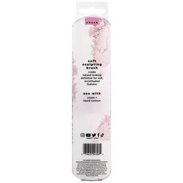 Real Techniques Soft Sculpting Makeup Brush, For Cream & Liquid Contour, Blush, & Highlight, Angled Sculpting Face Brush, Natural Finish, Dense, Vegan Bristles, Travel-Size Brush, 1 Count