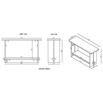 Bethel Acacia Wood Console Table with Dual Shelf Storage