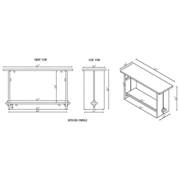 Bethel Acacia Wood Console Table with Dual Shelf Storage