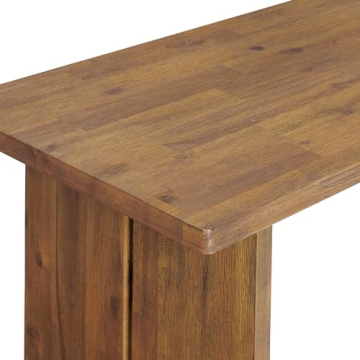 Bethel Acacia Wood Console Table with Dual Shelf Storage