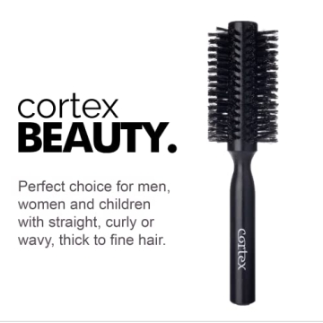 Cortex Professional Black Round Hair Brush for All Hair Types