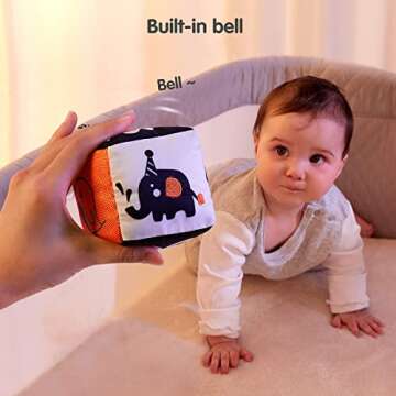 TUMAMA High Contrast Shapes Sets Baby Toys, Black and White Stroller Toy for Car Seat Baby Plush Rattles Rings Hanging Toy for 0 3 6 9 to 12 Months, Newborn,Toddlers,Infants (4 Packs)