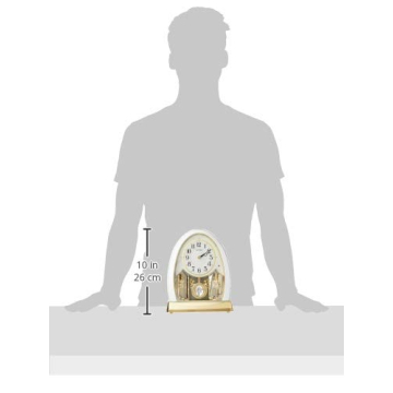Rhythm Joyful Crystal Pearl Musical Mantel Clock