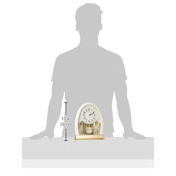 Rhythm Joyful Crystal Pearl Musical Mantel Clock