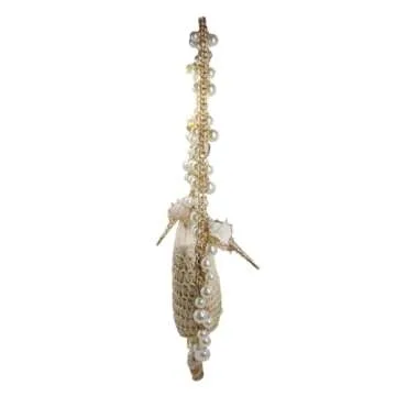 DEBIMY Women Pearl Straw Clutch Purse Woven Summer Beach Evening Bag Wedding Party Straw Shoulder Handbag Beige