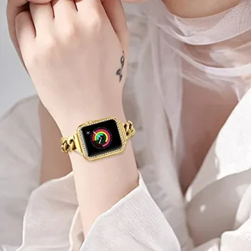 Gold Chain Link Stainless Steel Apple Watch Band