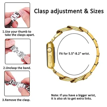 Gold Chain Link Stainless Steel Apple Watch Band