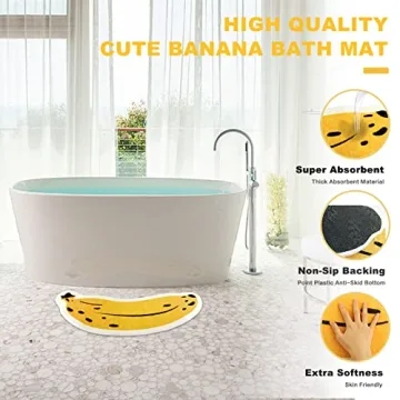 Adorable Banana Bathmat Non-Slip Super Absorbent Design