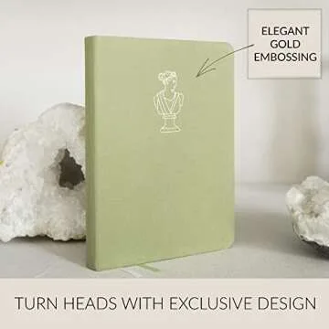 Manor of Sage Bullet Dotted Journal - A5 Dot Grid Notebook with Premium Extra Thick 160GSM Paper (Bleed-proof), Inner Pocket, 2 Bookmarks, Elastic Closure - Linen Hardcover in Sage Green