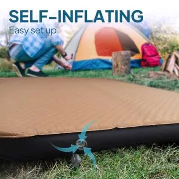LOSTHORIZON Air & Foam Camping Mattress, Self-Inflating Sleeping Pad, 4.5" Thick, with Pump Sack, Single