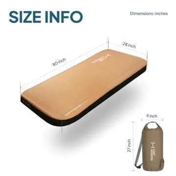 LOSTHORIZON Air & Foam Camping Mattress, Self-Inflating Sleeping Pad, 4.5" Thick, with Pump Sack, Single